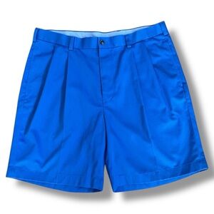 Brooks Brothers Mens Advantage Chino‎ Shorts Blue 100% Cotton Double Pleated 36